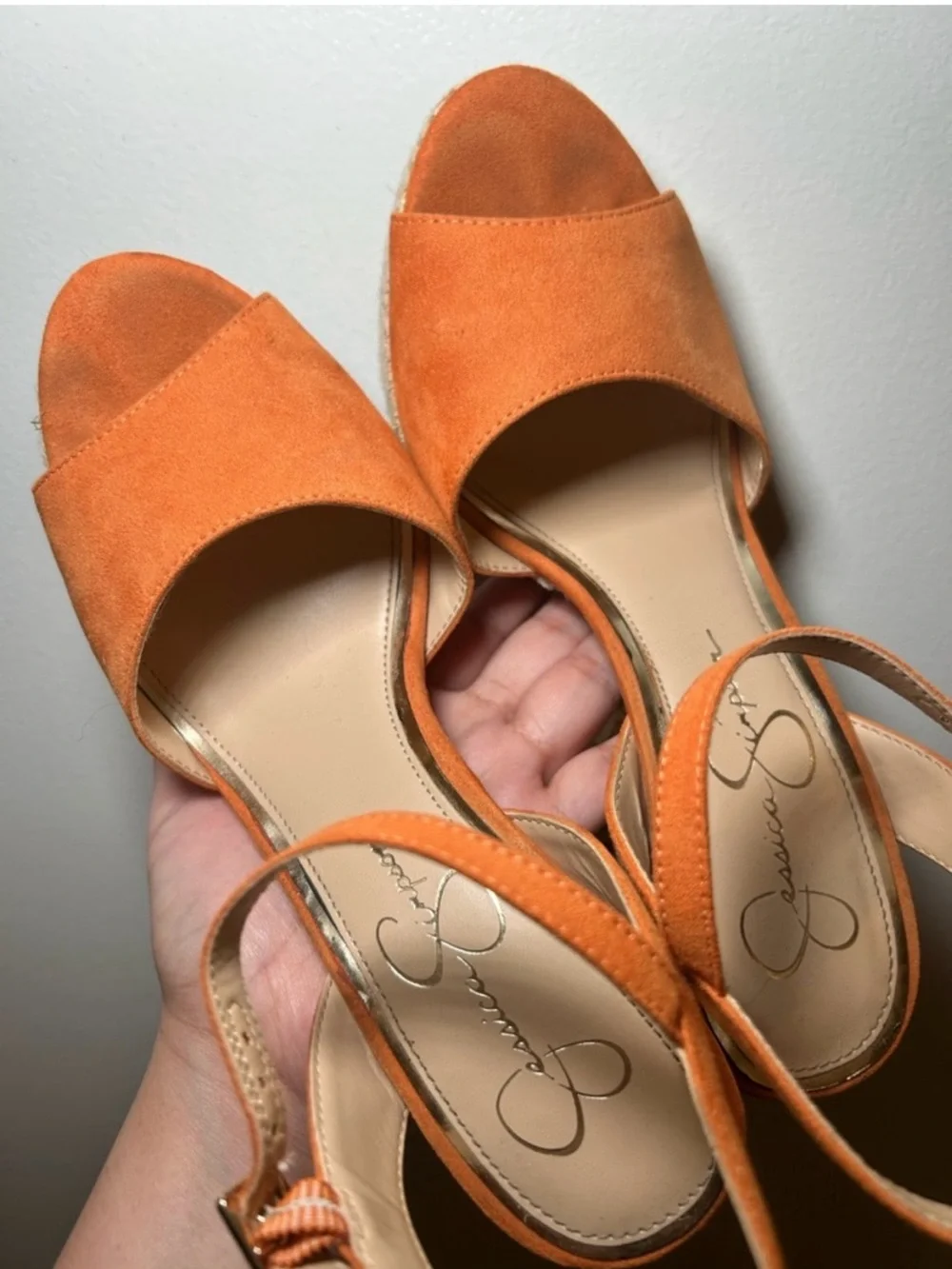 Jessica Simpson Orange Woven Block Heel | Women’s Block Heel Size 7.5